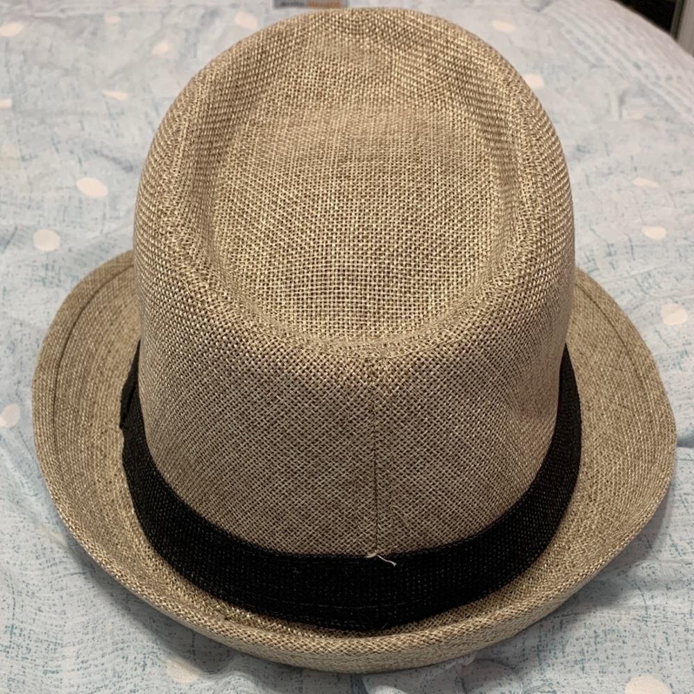 VTG 2b bebe Tan Fedora Hat with Black Band - Picture 4 of 13